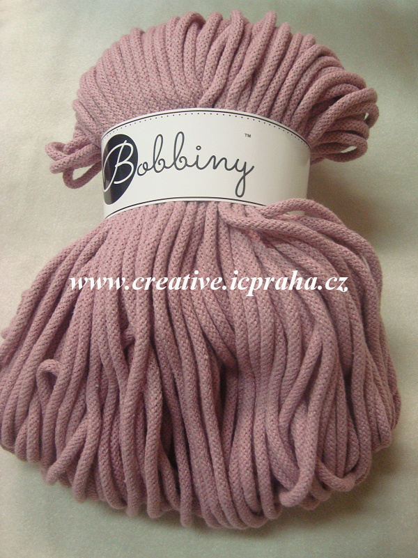 Bobbiny šňůry Premium 100m/5mm - Dusty pink